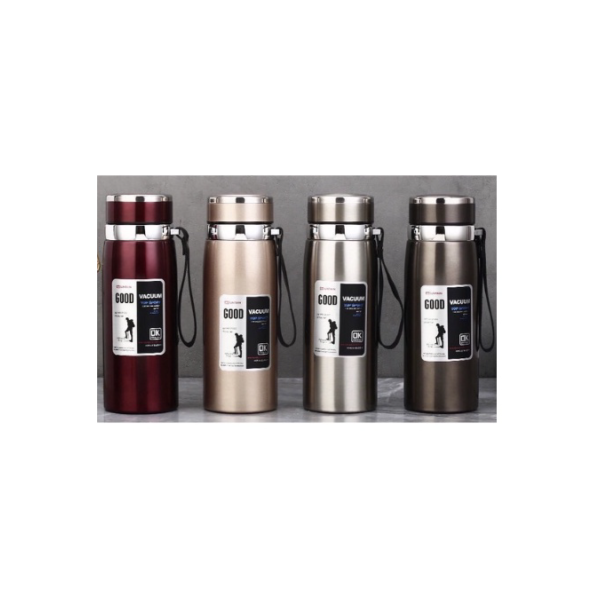Garrafa 800ml/1000ml Inox Térmica Com Infusor Prata Dourada De Água Café Parede Dupla Com Alça