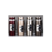 Garrafa 800ml/1000ml Inox Térmica Com Infusor Prata Dourada De Água Café Parede Dupla Com Alça