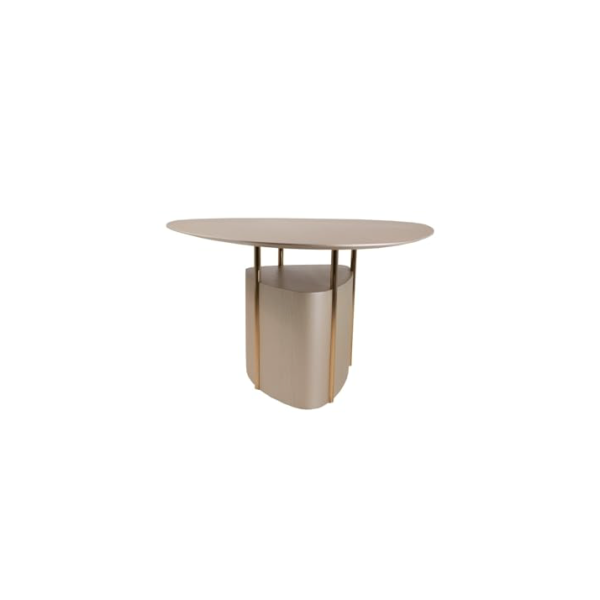 Mesa Orgânica Triangular Alto Padrão para Sala de Jantar Oslo Champagne