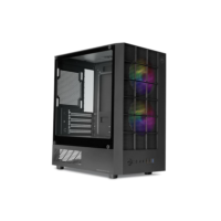 Gabinete Gamer Mancer Grimore, Mini-Tower, Lateral de Vidro, 2 Fans Rainbow, Preto, MCR-GRM-BK