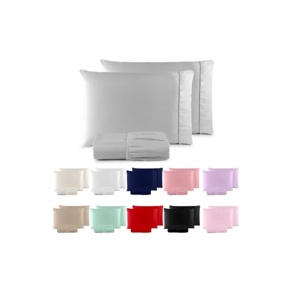 Jogo De Lençol 400 Fios Ponto Palito Cama Queen Saldão
