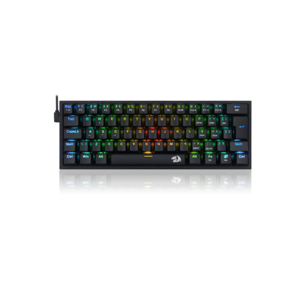 Redragon TECLADO MECANICO GAMER FIZZ RGB PRETO SWITCH MARROM