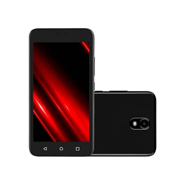 Smartphone Multilaser E Pro 4G 32GB Wi-Fi 5.0 pol. Câmera Chip Duplo 1GB RAM 5MP + 5MP Android 11 (edição Go) Quad Core - Preto - P9150