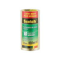 Scotch, 3M, Fita de Empacotamento Transparente, 4 Rolos, 45mm x 100M