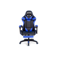 Cadeira Gamer Pctop Racer 1006 gamer ergonômica preta e azul com estofado de couro sintético