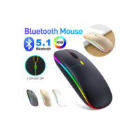 Mouse Sem Fio Wireless Recarregavel Led Rgb 2,4GHz Bluetooth Bateria Interna Ergonômico Silencioso