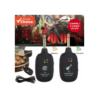 A8 UHF Guitarra Sistema Sem Fio Transmissor Receptor Recarregável Embutido Para Elétrica Baixo