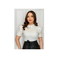 Blusa Social Feminina Manga Curta Moda Evangélica Crepinho