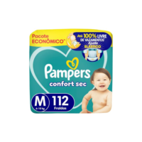 Fralda Pampers Confort Sec Tamanho M 112 Fraldas Descartáveis