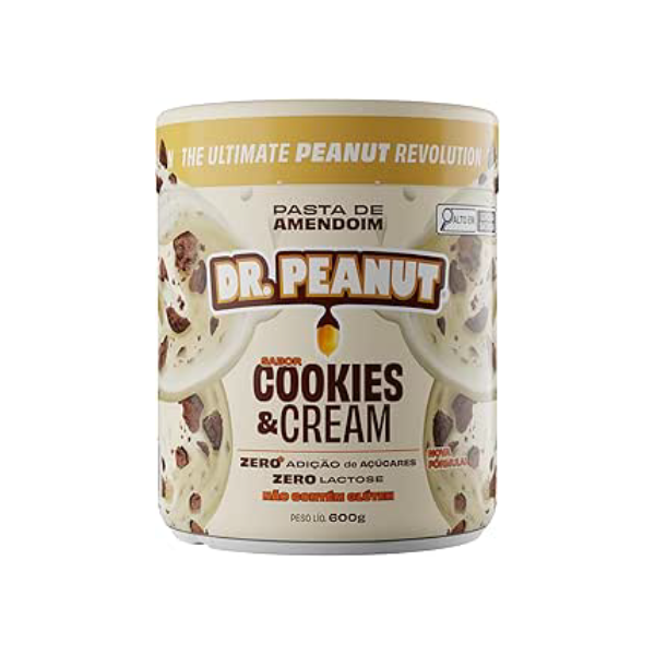 Dr Peanut Pasta De Amendoim - 600G Cookies And Cream Com Whey - Dr. Peanut