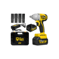 Chave De Impacto A Bateria 21V 1/2" Pol 2400 Rpm Bivolt Com Acessórios E Maleta The Black Tools