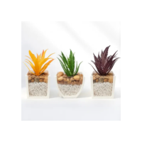 3 Vasos Arranjos Com Pedras E Flores Decoração Sala Banheiro