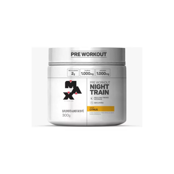 Suplemento em Pó Night Train Sem Cafeina 300gr - Max Titanium Sabor Citrus