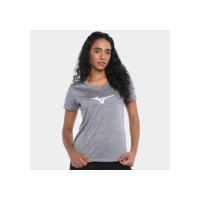 Camiseta Mizuno Spark Big Logo Feminina - Cinza+Branco
