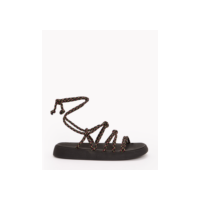 sandália flatform cordas moleca preto
