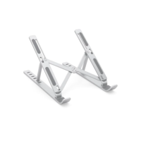 Suporte Dobrável para Notebook 6–17” em Alumínio – Slim, Portátil, 7 Níveis de Altura, Antiderrapante, Resfriamento, Base Ergonômica para Mesa e Escritório