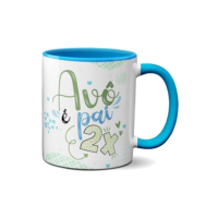 Caneca Avô É Pai 2 Vezes Feliz Dia Dos Avôs Xícara Vovô (Azul)