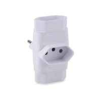 Adaptador Para Tomada Pino Multiplicador Tripolar Branco, Force Line, 0180100004