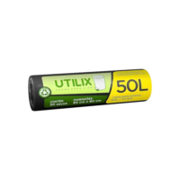 Utilix 50L Preto, Rolo com 30 Sacos para Lixo Dover-Roll