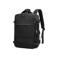 Mochila Executiva de Viagem Grande, Compacta Super Reforçada Mochila Para Notebook, Mala de Mão com USB Unissex Moderna PREMIUM Appari (Preto)
