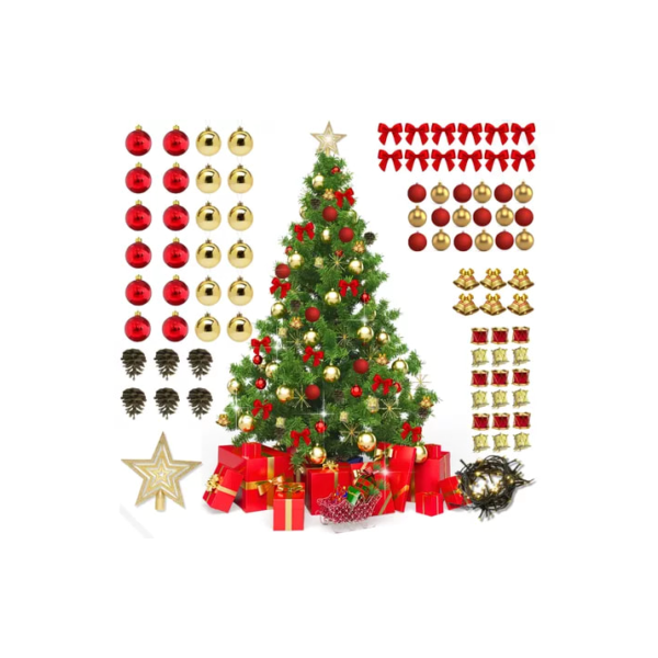 Árvore Natal Verde Decorada Completa 1,50m Luxo 300 Galhos