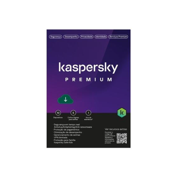Kaspersky Antivirus Premium  10 Dispositivos 1 Ano, Digital para Download - KL1047KDKFS