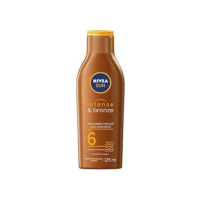 NIVEA SUN Loção Bronzeadora Intense & Bronze FPS 6 125ml - Bronzeamento natural e duradouro, resistente à água, com Vitamina E, Proteção UVA/UVB, para peles pouco sensíveis