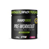 FTW Pré-Treino Diabo Verde em Pó com Cafeína, Aminoácidos Beta‑Alanina e Arginina para Treinos e Atividades Físicas - Pote 300 g (Sabor: Energético)