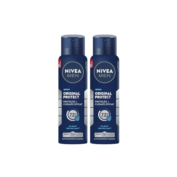 NIVEA MEN Kit Desodorante Antitranspirante Aerossol Original Protect 48h 150ml (2 unidades)