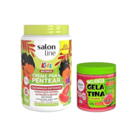 Salon Line, Kit Melancia com Creme para Pentear e Gelatina #todecacho Kids