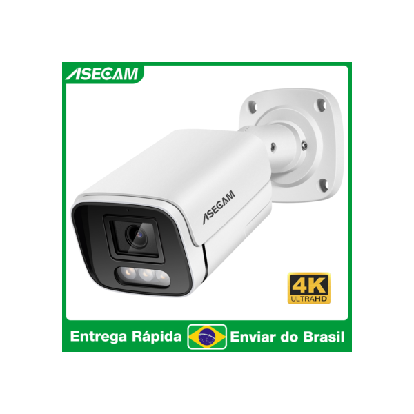 Novo 4k 8mp ip camera de segurança de áudio externa poe h.265 onvif metal bala casa 4mp array câmera de vigilância infravermelha