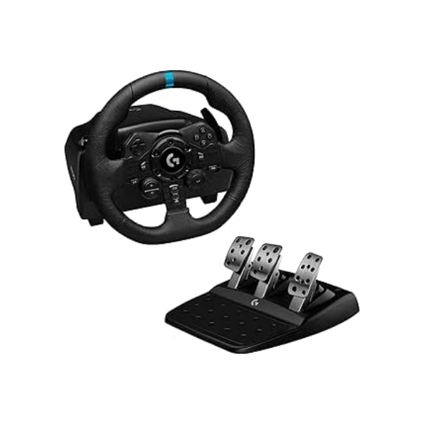 Volante Logitech G923 para PS5, PS4 e PC com Force Feedback TRUEFORCE, Pedais Responsivos, Launch Control e Acabamento em Couro