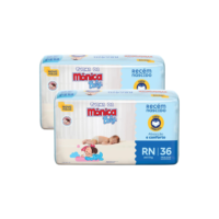 Kit 2 Fraldas Turma da Mônica Baby Jumbo RN com 36un cada