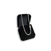 Corrente Grumet 3mm Escama de Peixe 60cm Italiana Prata 925 Maciça Masculina