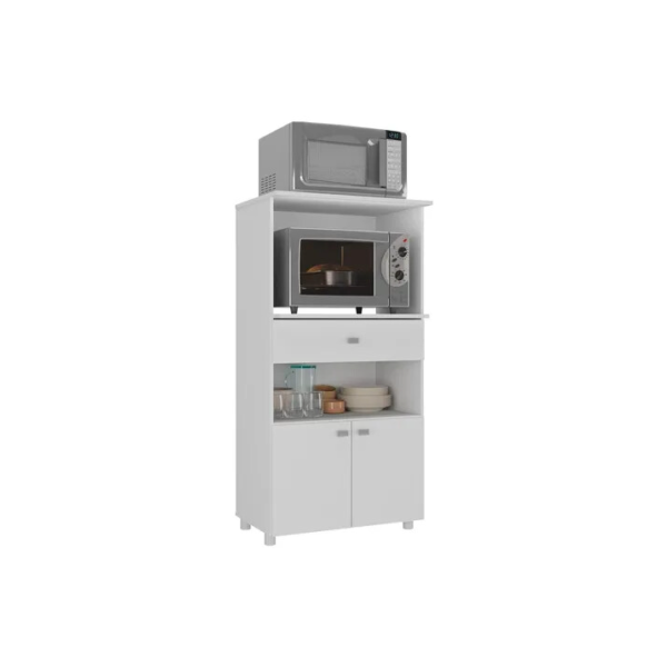 Balcão Multimóveis Multiuso Forno e Microondas Branco REF 4060G 2 Portas e 1 Gaveta cor Branco