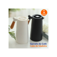 Garrafa de Café Térmica Cabo de Madeira 1 Litro Várias Cores