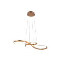 Lustre Pendente Teto 40w LP-016A Design Moderno 3 em 1 Cor Da Estrutura Dourada - Bivolt 110v/220v - Nitrolux