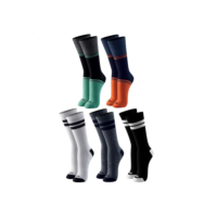 MASH Kit 5 Meia Esportiva Cano Alto Atoalhada em Algodão Masculina Respirável, 1 Azul Marinho - 1 Branco - 1 Cinza Mescla Escuro - 2 Preto, 39-44