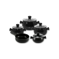 Conjunto de Panelas de Cerâmica Premiere Joy, 5 Peças, Preto, Ceraflame