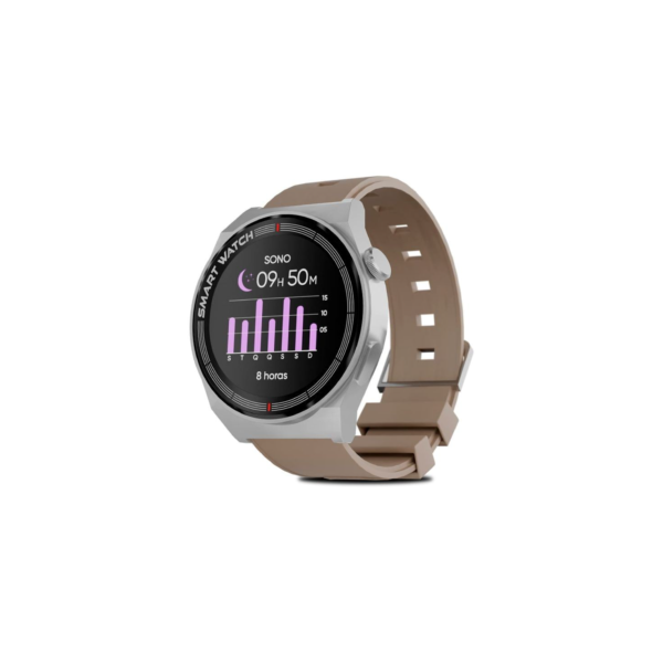 Smartwatch Goldentec GT Classic, Tela Full Touch 1,28", IP67, Bluetooth 5.0, Bege