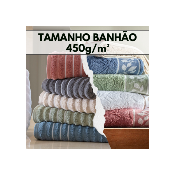 Toalha Banhão 100% Algodão 450g/m Alta Gramatura Toque Macio Felpuda Excelente Absorção Corttex