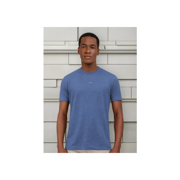 Camiseta Aramis Estampa Costas Barcode Azul Royal Mescla