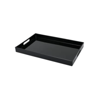 Mimo Style Bandeja Retangular Na Cor Preta, 40cm. Feita Inteiramente de Polipropileno e Possui Acabamento Espelhado. Design Moderno e Elegante, Combina Com Todos os Ambientes. Perfeito Para Servir