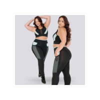 Conjunto Academia Top E Calça Plus Size Com Bolso Treino