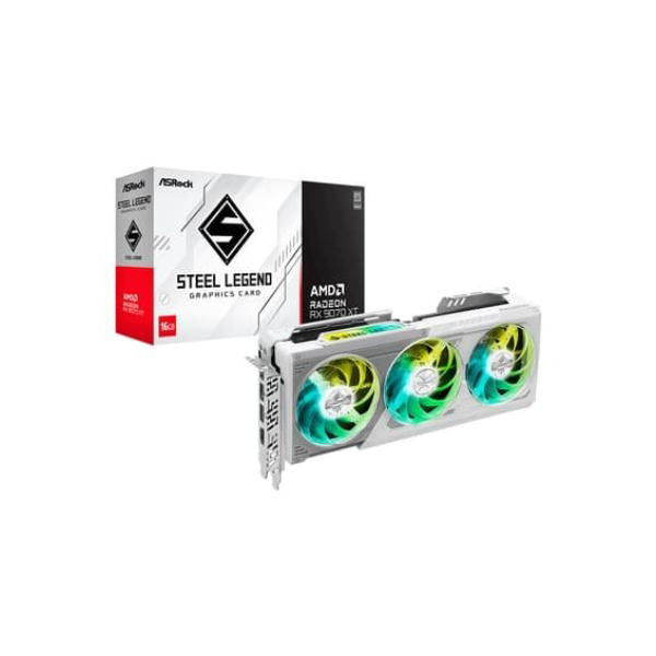 Placa de Vídeo ASRock RX 9070 XT Steel Legend AMD Radeon, ARGB, 16GB, GDDR6, 2970MHz, FidelityFX, RDNA - 90-GA5DZZ-00UANF