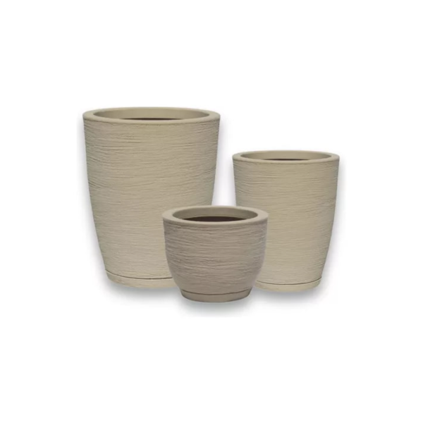 Kit 3 Vasos Para Plantas Decorativo Em Polietileno N1 N2 N3