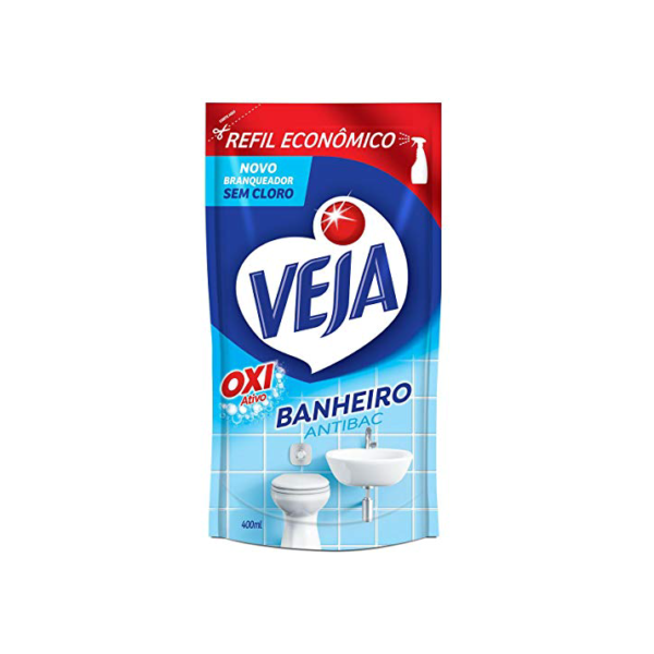Limpador Anti Bac Veja Banheiro Oxi 400ml Refil Econômico, Veja, Transparente