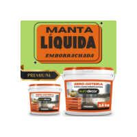Manta Liquida Emborrachada Premium Zero Goteira 1KG Ou 3,6KG Veda Fissuras e Trincas E Dá Acabamento