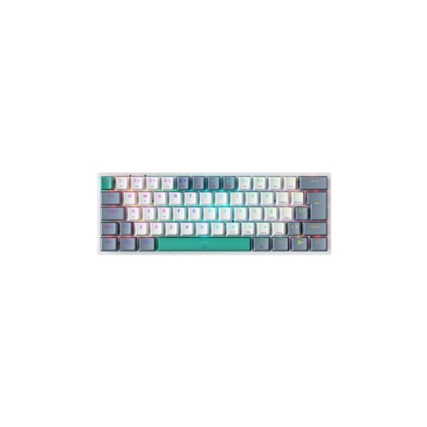 Teclado Mecânico Gamer Machenike K500-B61, RGB, Switch Huano Red, Branco - MAC-K500-B61WR-ABNT2