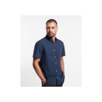 Camisa Comfort em Algodão com Estampa Xadrez Azul
